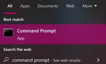 First, open the command prompt in your Windows computer.
