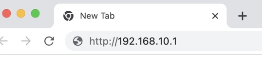 Entering the 192.168.10.1 IP into the address bar